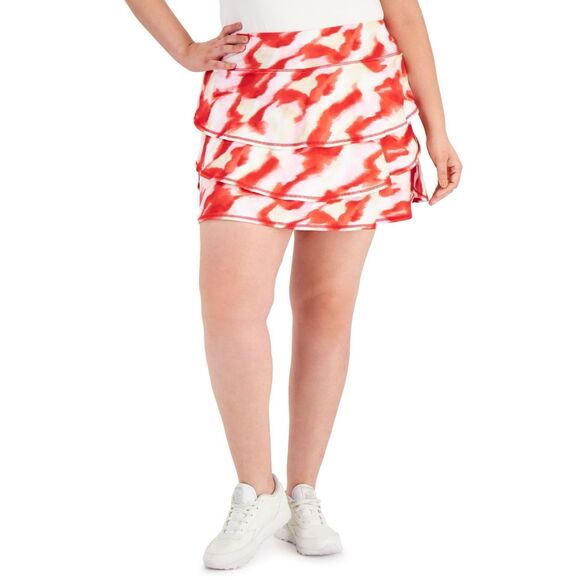 ID Ideology Women S Twist Flounce Skort Red Size 3X - Picture 1 of 3